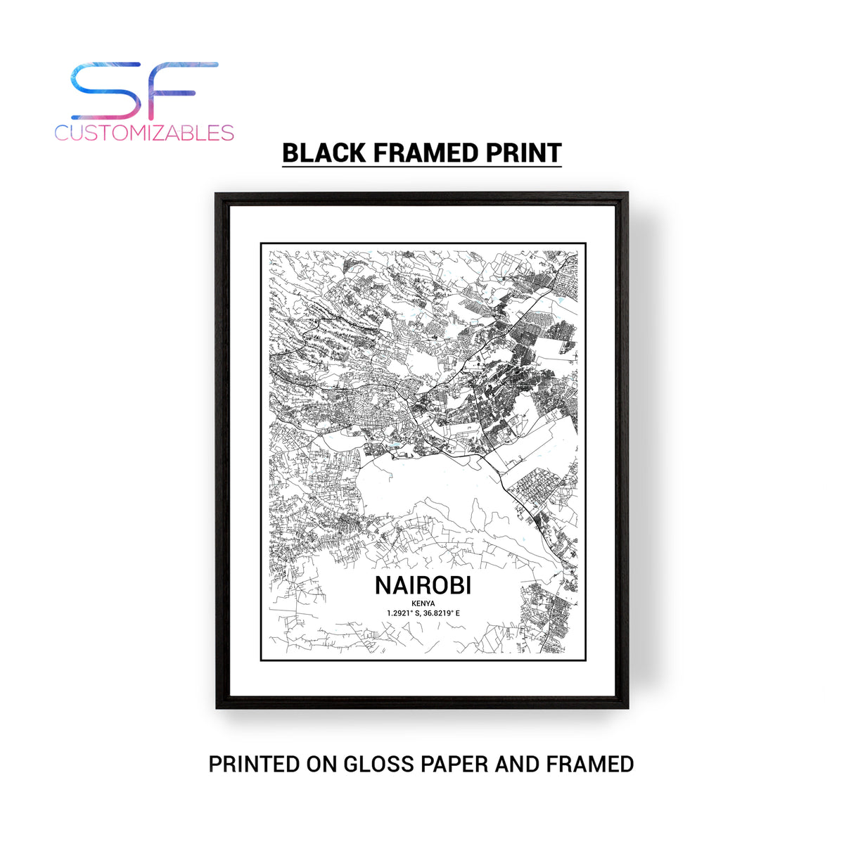 Nairobi, Kenya City Map Art Print - Personalize Your Space with Style ...