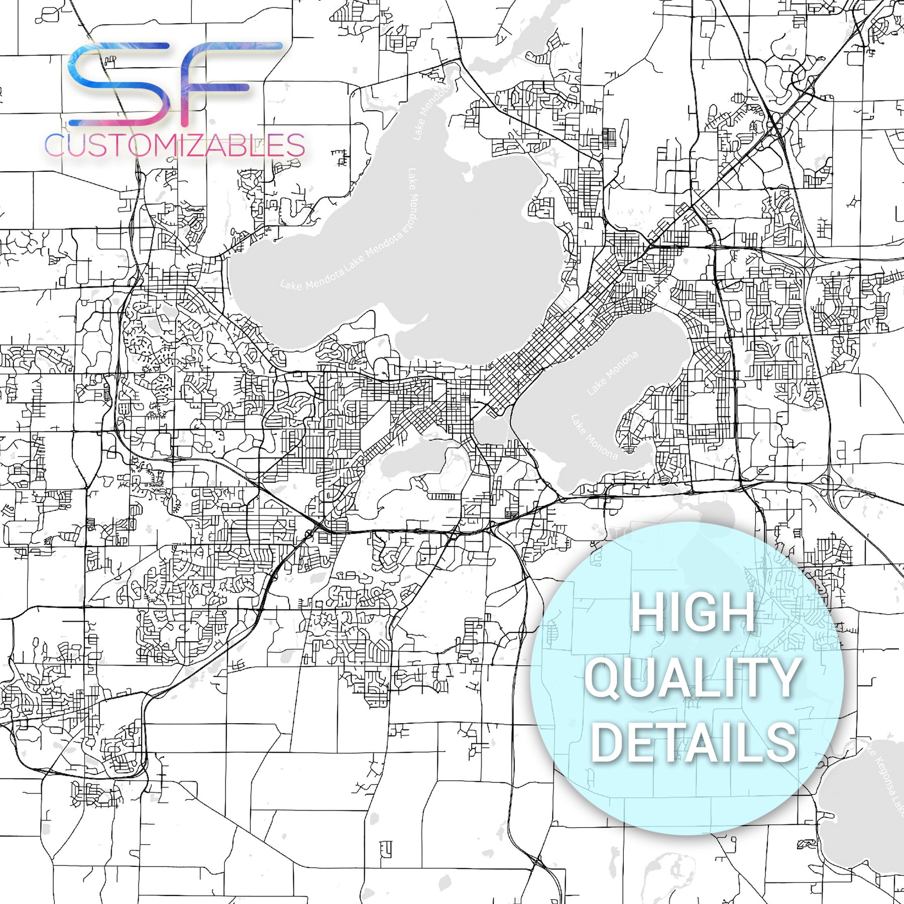 Madison World Map Madison WS City Map Art Print - Personalize Your Space with Style – SF ...