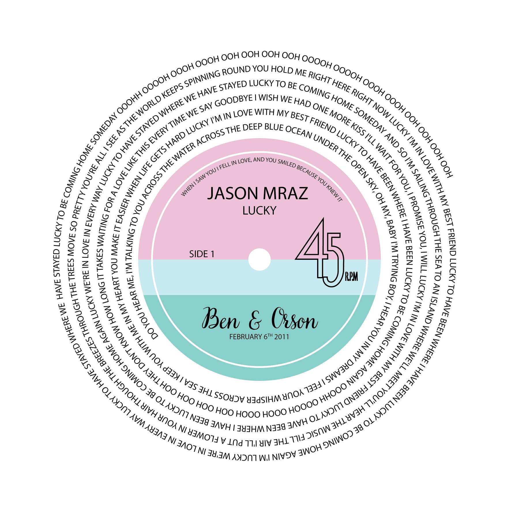 Labels For Song Personalized Vinyl Record Label First Dance Song with Lyrics Music Pri ...